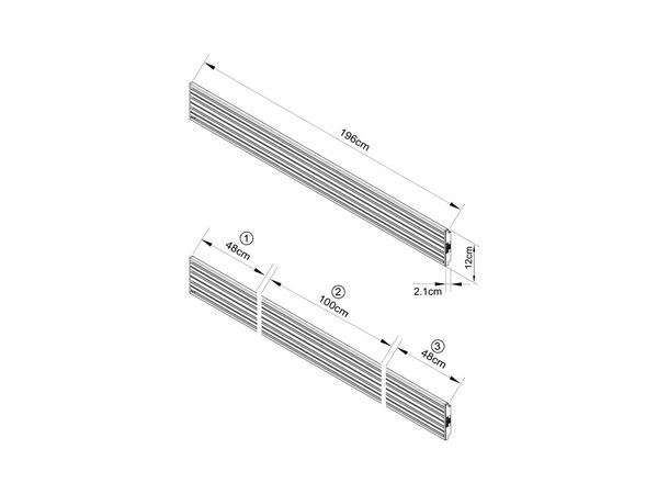 Multibrackets Pro Screen Rail 196cm,sort 