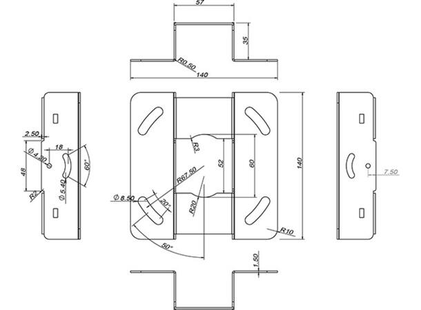 Multibrackets Projektor takfest 90-160cm Hvit, Maks 10Kg 