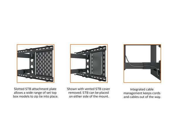 Multibrackets Veggfeste Flexarm STB Svart,  400x400, 45Kg, 40-70" 