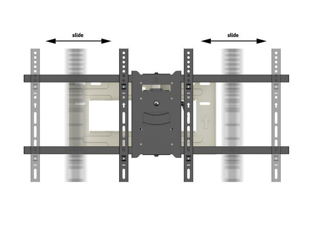 Multibrackets Veggfeste long reach HD Hvit, VESA 800x400, 40kg, 101cm , 42-75" 