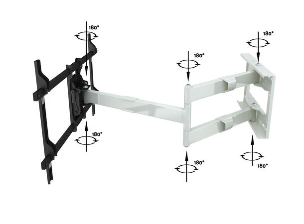 Multibrackets Veggfeste long reach HD Hvit, VESA 800x400, 40kg, 101cm , 42-75" 