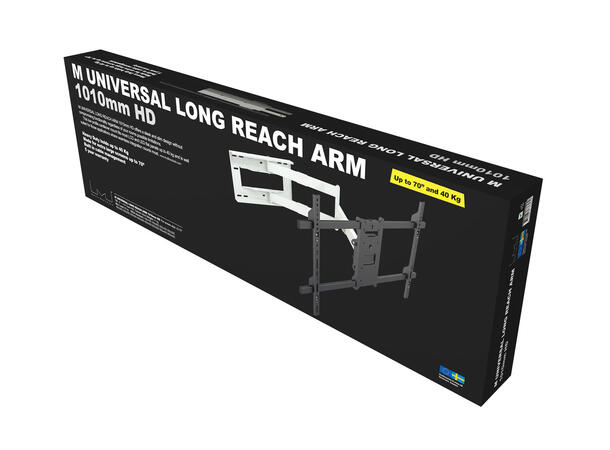 Multibrackets Veggfeste long reach HD Hvit, VESA 800x400, 40kg, 101cm , 42-75" 