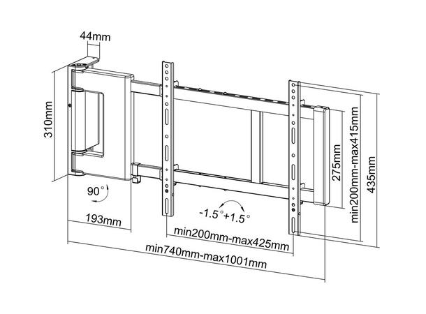 Multibrackets Veggfeste motorisert 30Kg Svart, 400x400 32-60" 