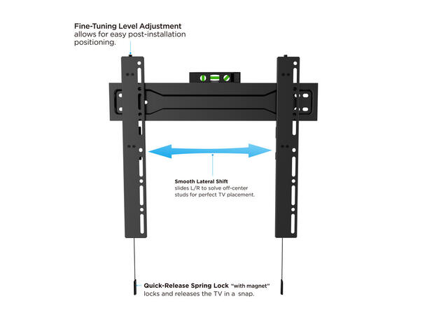 Multibrackets Veggfeste super slim Fixed Svart, 400x400, 35Kg, 32-55" 