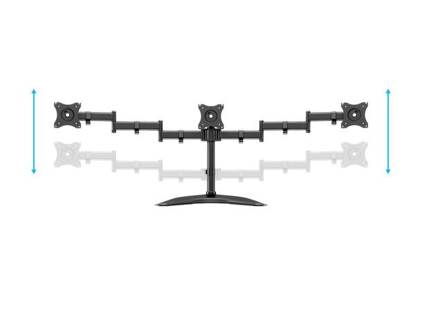 Multibrackets bordstativ Basic triple S Svart, 3 x 15"-27", 24kg, Vesa 75, 100 