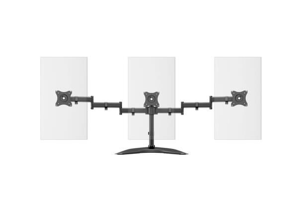 Multibrackets bordstativ Basic triple S Svart, 3 x 15"-27", 24kg, Vesa 75, 100 