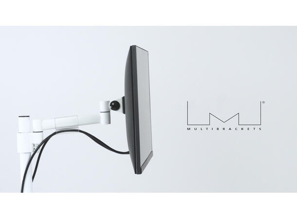 Multibrackets bordstativ Single I Hvit, Officeline, VESA 75, 100, 15-30" 