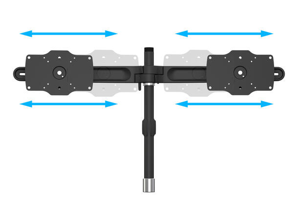 Multibrackets bordstativ, Dual 24-32" Utvidelses Kit for 2 skjermer 