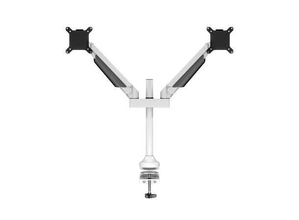 Multibrackets bordstativ gass arm dual Hvit , VESA 75, 100, 20Kg, 15-32" 