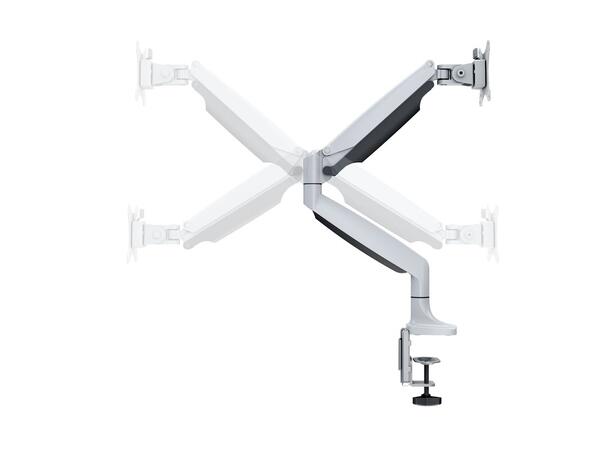 Multibrackets bordstativ gass arm single Hvit , VESA 75-100, 15-27", 9Kg 