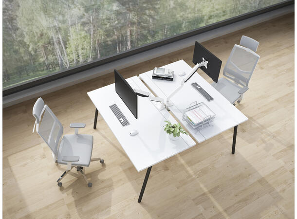 Multibrackets bordstativ gass arm single Hvit , VESA 75-100, 15-27", 9Kg 