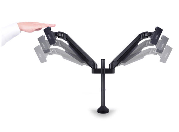 Multibrackets bordstativ gassarm dual HD Sort , VESA 75, 100, 40Kg, 15-32" 