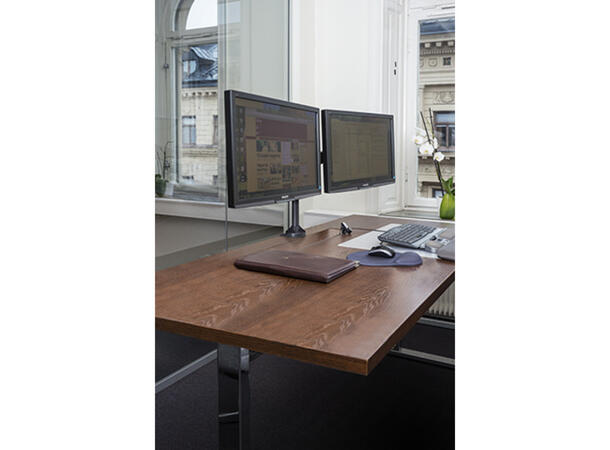 Multibrackets bordstativ gassarm dual HD Sort , VESA 75, 100, 40Kg, 15-32" 