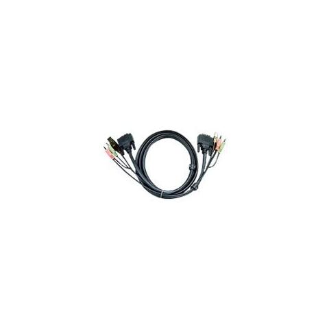 Aten KVM kabel type I   1,8m USB DVI-I USB, DVI, Minijack - USB, DVI, Minijack