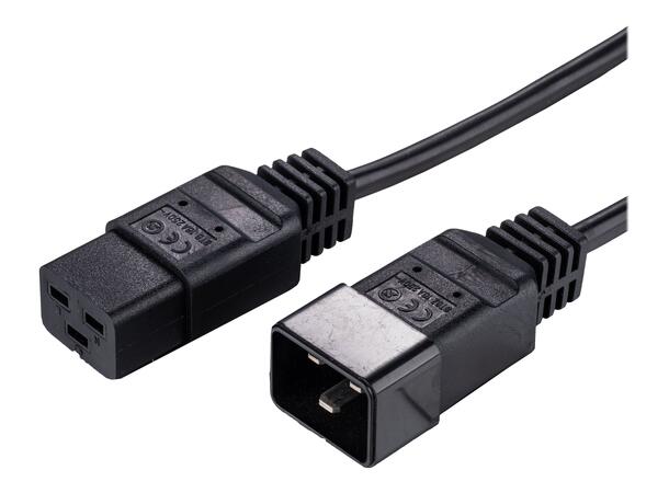 LinkIT strømkabel C19/C20 svart 0,5m 3 x 1,5 mm² | LSZH 