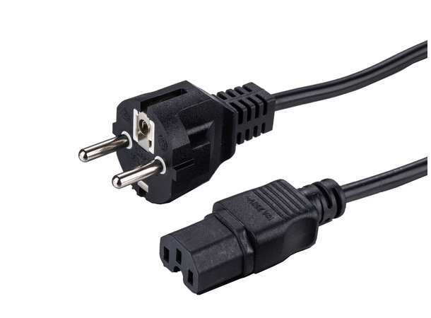 LinkIT strømkabel CEE7/7 - C15 svart 1m 3 x 1,00 mm² , LSZH 