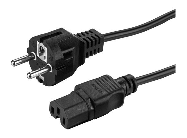 LinkIT strømkabel CEE 7/7 - C15 svart 1m 3 x 1,00 mm² | LSZH 