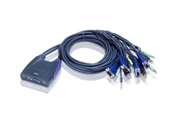 Aten KVM 4-PC 1-Bruker CS64US VGA | USB | Lyd 