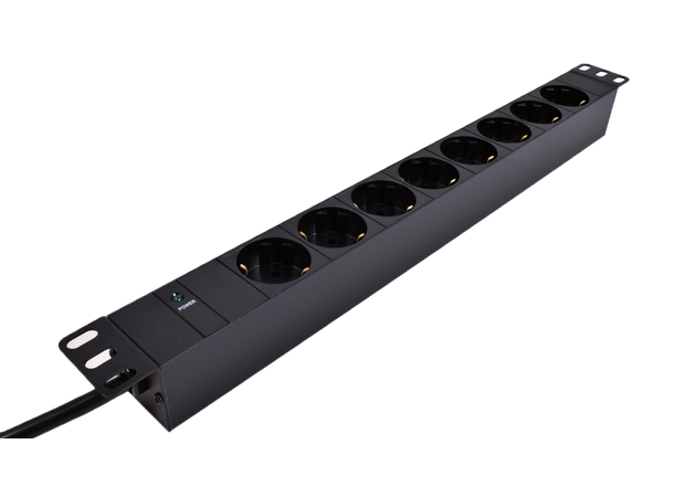 LinkIT 19" Strømskinne 8xCEE7/4 2m C14 (UPS) | 10A | 1U 