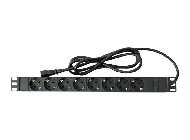 LinkIT 19" Strømskinne 8xCEE7/4 2m C14 (UPS) | 10A | 1U 