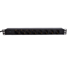 LinkIT 19" Strømskinne C14 - 8xCEE 7/4 Mot UPS (C14) uten bryter. 2 meter kabel