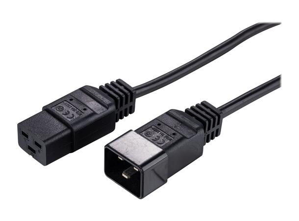 LinkIT strømkabel C19/C20 svart 2m 3 x 1,5 mm² | LSZH 