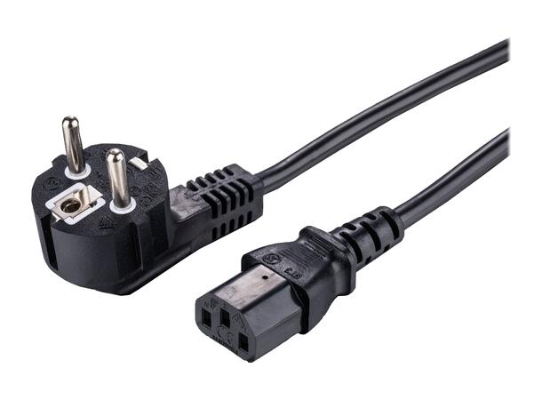 LinkIT strømkabel CEE7/7 - C13 svart 10m Vinklet Schuko - C13 | 3x1,50mm² | LSZH 