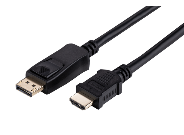 LinkIT DisplayPort til HDMI  3 m m/lyd Med lyd, Svart, Vesrjon 1.2/2.0