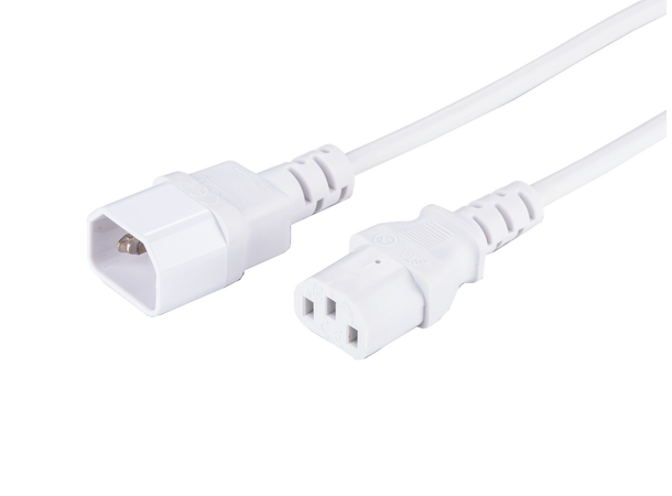 LinkIT strømkabel C13/C14 hvit 1m PVC | 3 x 1,00 mm²