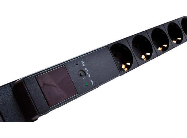 LinkIT 19" Strømskinne 7xCEE 7/4 2m C20 | 16A | Amperemeter | 1U 