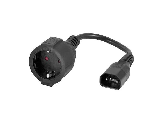 LinkIT strømkabel C14/CEE 7/4 27cm C14 til Schuko hun | 3x1.00mm² | svart 