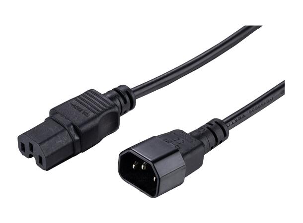 LinkIT strømkabel C15/C14 svart 1m Svart | 3 x 1,50mm² | LSZH 