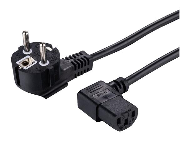 LinkIT strømkabel CEE 7/7 - C13 svart 3m LSZH | Høyre Schuko -  C13 | 3x1,00mm² 