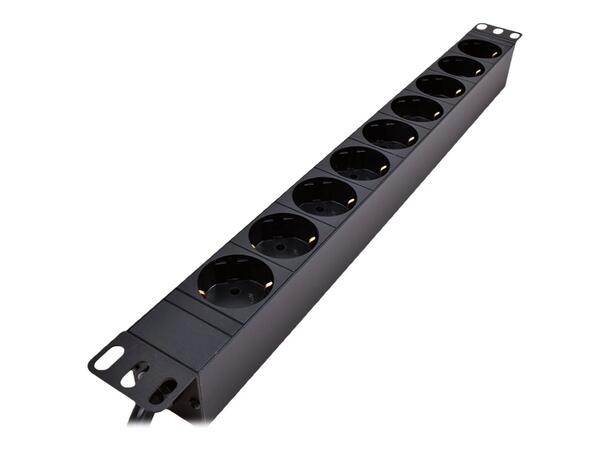 LinkIT 19" Strømskinne 9xCEE 7/4 2m CEE 7/7 | 16A | 1U 