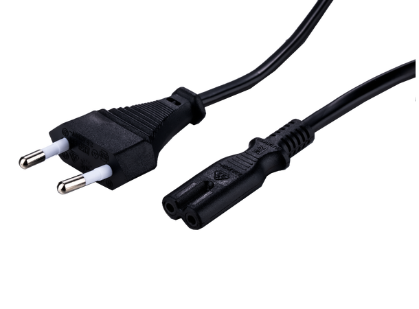 LinkIT strømkabel CEE 7/16-C7 svart 3m Euro - C7 , 2 x 0,75mm² , PVC 
