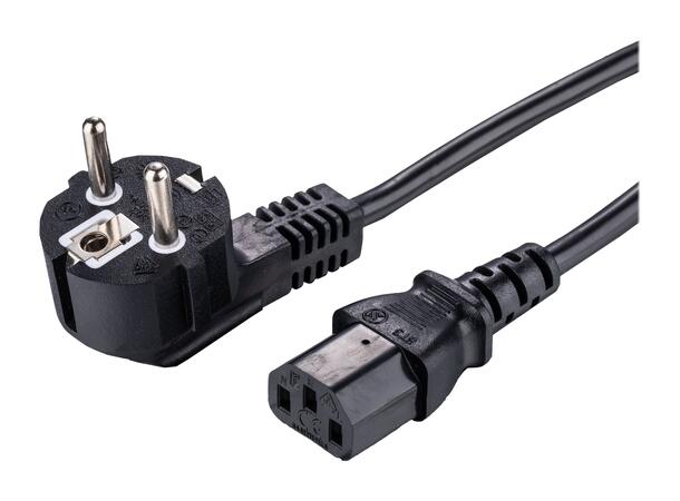 LinkIT strømkabel CEE 7/7-C13 svart 1m Vinklet Schuko - C13 | 3x1,50mm² | LSZH 