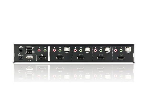 Aten KVM  4-PC 1-Bruker CubiQ CS1794 Switch Box, HDMI, USB, Lyd, ink kabler