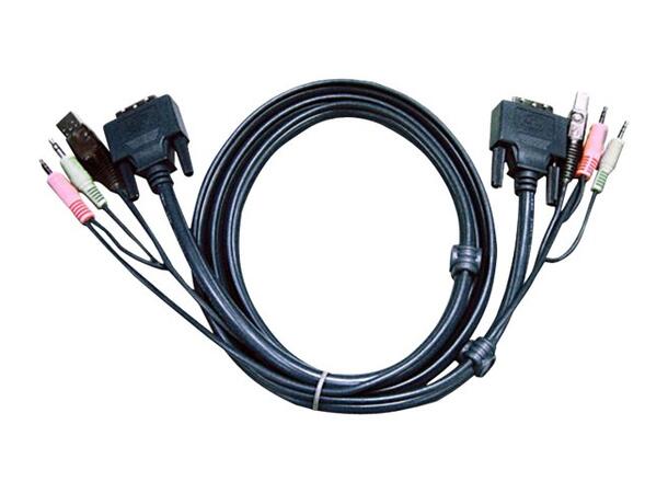 Aten KVM kabel DVI-D (DL) + USB, 3,0m USB | DVI | Minijack