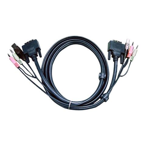 Aten KVM kabel DVI-D (DL) + USB, 3,0m USB | DVI | Minijack