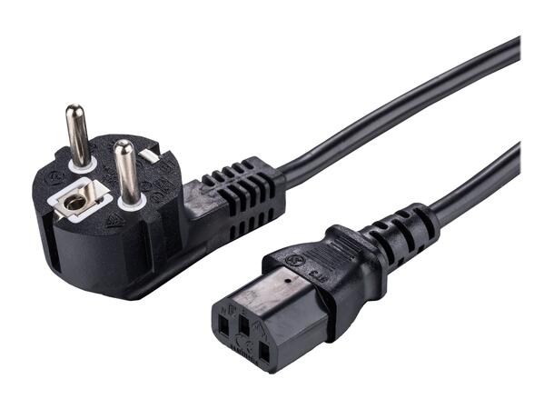 LinkIT strømkabel CEE 7/7 - C13 svart 2m Vinklet Schuko - C13 | 3x1,50mm² | LSZH 