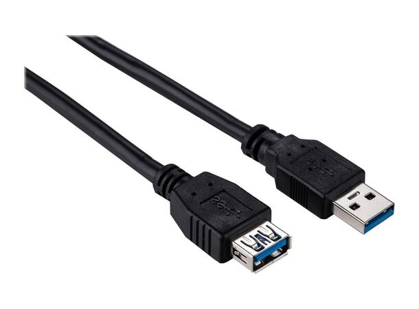 Elivi USB 3.0 A til A Skjøt 2 meter M/F, 3.0, Svart