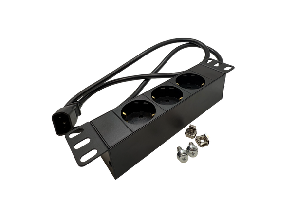 LinkIT 10'' strømskinne 3xCEE 7/4 1m C14(UPS) | 10A | Aluminium 