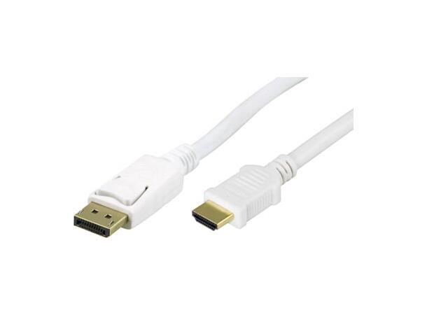 LinkIT DisplayPort til HDMI m/lyd hvit Med lyd. Hvit. Versjon 1.2/2.0