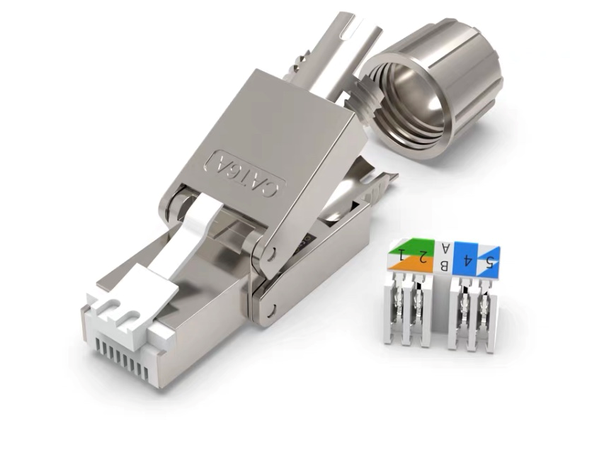 Linkit Field Connector, Cat.6A, FTP/STP For solid wire AWG 23-26, 50µ gullkont.