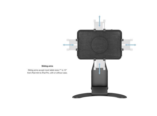 Multibrackets Bordstativ for iPad/tablet Svart, Vesa 75/100, 7"-13" 