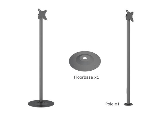 Multibrackets Gulvstativ single Svart, 100x100, 10Kg, 7-30" 
