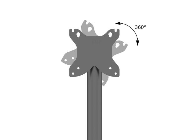 Multibrackets Gulvstativ single Svart, 100x100, 10Kg, 7-30" 