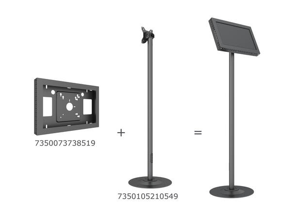 Multibrackets Gulvstativ single Svart, 100x100, 10Kg, 7-30" 