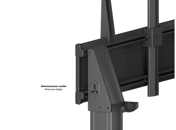 Multibrackets tralle motor dual 180 Svart, 136Kg,1000x600, 60-110" 