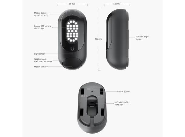 Ubiquiti Unifi Protect Smart Flood Light 550 lumen, PoE 802.3af 